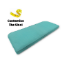 Bench or swing cushion with rounded back corners - Boxed style with piping