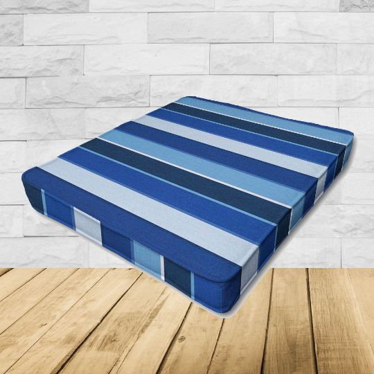 Milano Cobalt Sunbrella Fabric Patio Dining Chair Seat Cushion