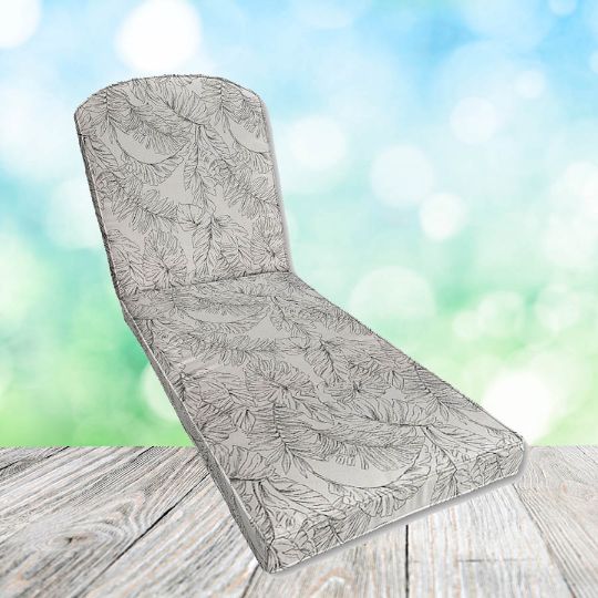 Sunbrella Calm Graphite Chaise Lounge Replacement Cushion Rounded Back