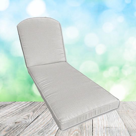Sunbrella Cassava White Chaise Lounge Replacement Cushion Rounded Back