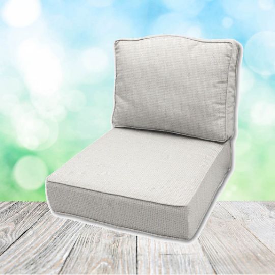 Bliss Linen Outdoor Patio Furniture Replacement Cushions in Sunbrella Fabrics Made by Cascadia Outdoor Cushions
