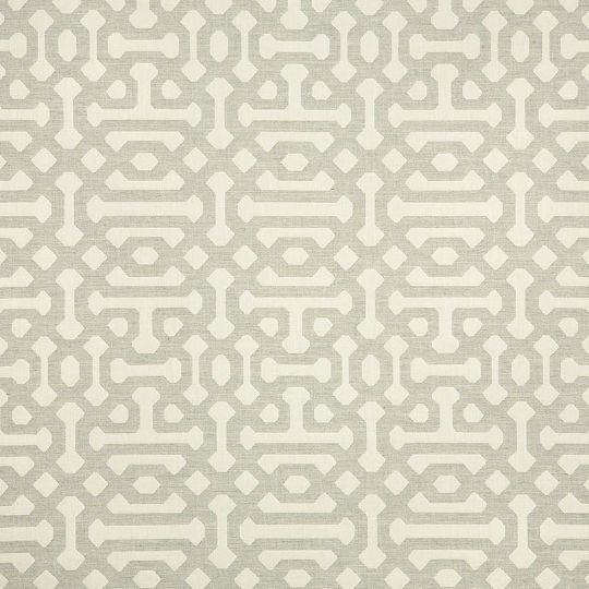 Sunbrella Fretwork Pewter outdoor fabric for patio furniture cushions and outdoor pillows