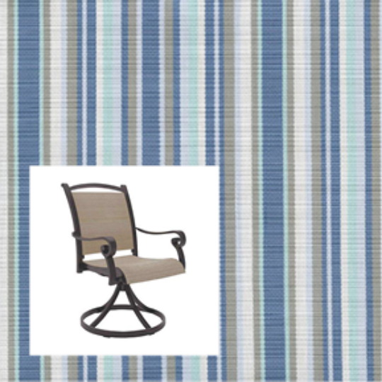 Cole Stripe Riviera Custom Patio Chair Replacement Slings two piece patio chair slings