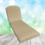 Sunbrella Canvas Heather Beige Chaise Lounge Replacement Cushion Rounded Back 