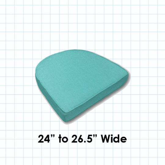 Custom boxed contoured seat cushion designed for wicker patio chairs**, crafted with **Sunbrella® fabrics** for superior **fade resistance and durability**. Provides a **perfect fit, lasting comfort, and weather-resistant performance for outdoor dining and lounging