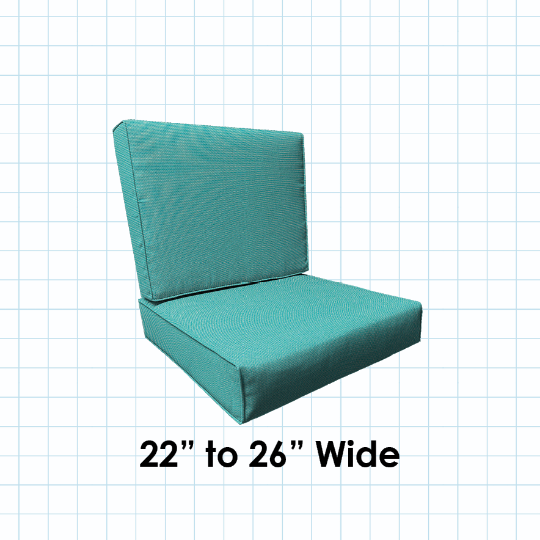 Deep Seating Patio Chair Replacement Cushions with a Flat Front Bullnose Design - Custom Made To Order in The Exact Size You Need