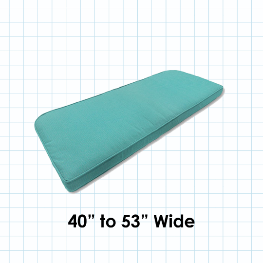 Bench or swing cushion with rounded back corners - Boxed style with piping