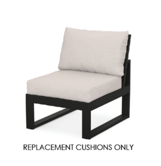 Custom Replacement Cushions for Polywood Edge Armless Chair | 300+ Sunbrella Fabrics