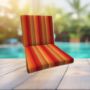 Sunbrella Astoria Sunset Universal Patio Chair Cushion With Ties