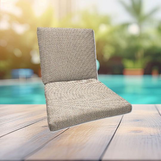 Sunbrella Bliss Sand Universal Patio Chair Cushion With Ties