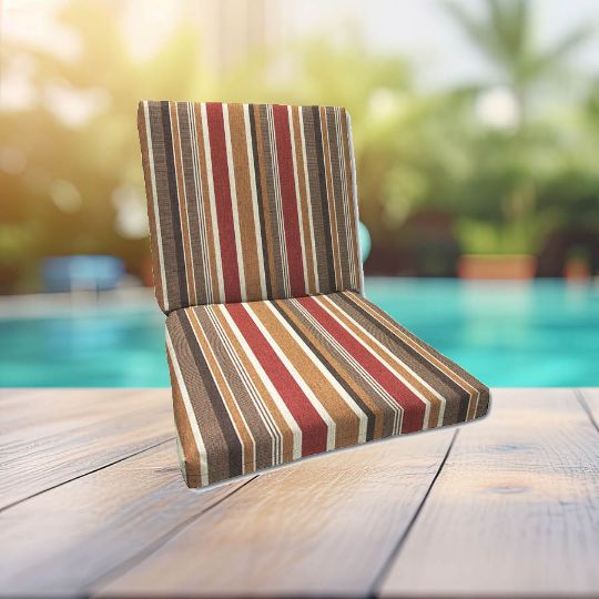 Sunbrella Brannon Redwood Universal Patio Chair Cushion With Ties