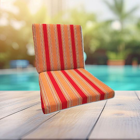 Sunbrella Bravada Salsa Universal Patio Chair Cushion With Ties