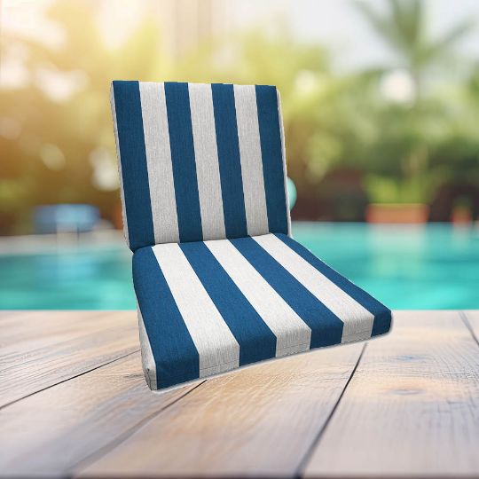 Sunbrella Cabana Regatta Universal Patio Chair Cushion With Ties