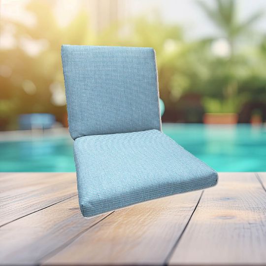Sunbrella Canvas Air Blue Universal Patio Chair Cushion With Ties