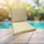 Sunbrella Canvas Antique Beige Universal Patio Chair Cushion With Ties