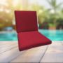 Sunbrella Canvas Burgundy Universal Patio Chair Cushion With Ties