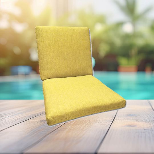 Sunbrella Canvas Buttercup Universal Patio Chair Cushion With Ties
