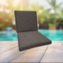 Sunbrella Canvas Coal Universal Patio Chair Cushion With Ties