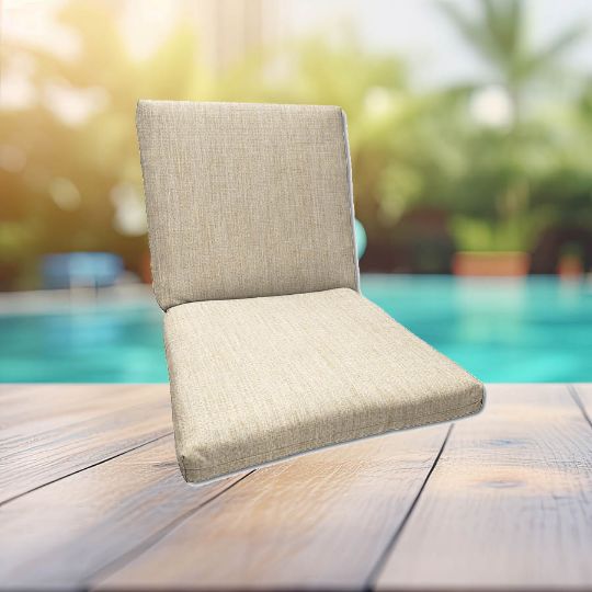 Sunbrella Canvas Flax Universal Patio Chair Cushion With Ties