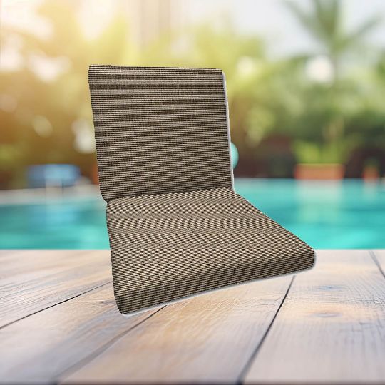 Sunbrella Canvas Flint Universal Patio Chair Cushion With Ties