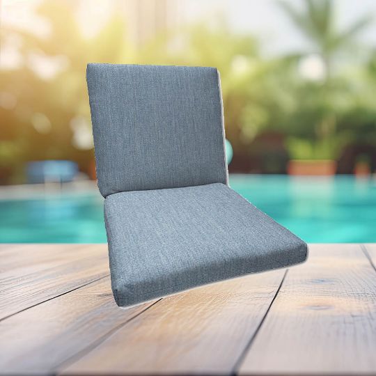Sunbrella Canvas Haze Universal Patio Chair Cushion With Ties