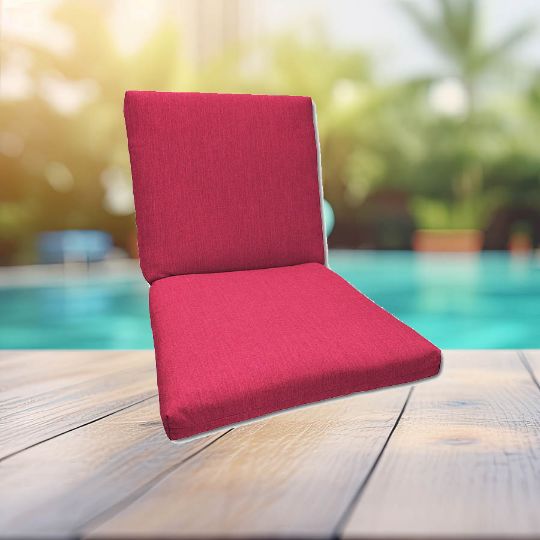 Sunbrella Canvas Hot Pink Universal Patio Chair Cushion With Ties