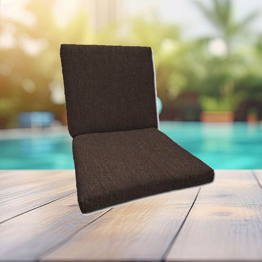 Sunbrella Canvas Java Universal Patio Chair Cushion With Ties