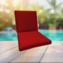 Sunbrella Canvas Jockey Red Universal Patio Chair Cushion With Ties