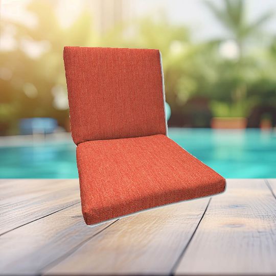 Sunbrella Canvas Persimmon Universal Patio Chair Cushion With Ties