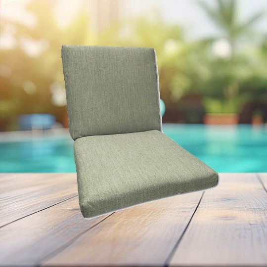 Sunbrella Canvas Sea Salt Universal Patio Chair Cushion With Ties