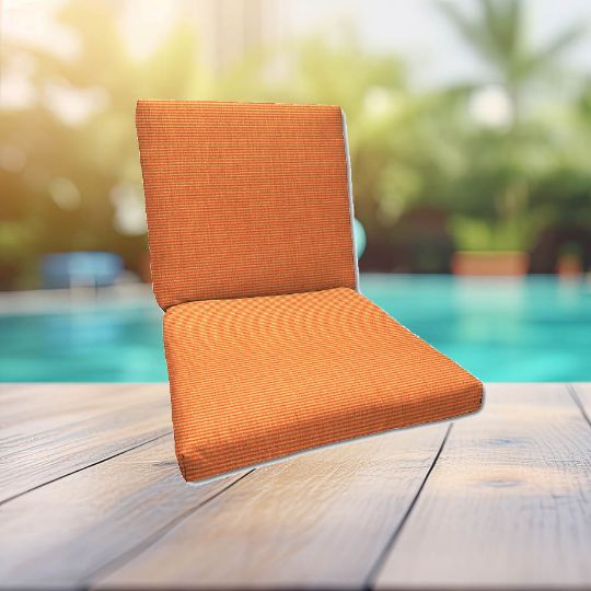 Sunbrella Canvas Tangerine Universal Patio Chair Cushion With Ties