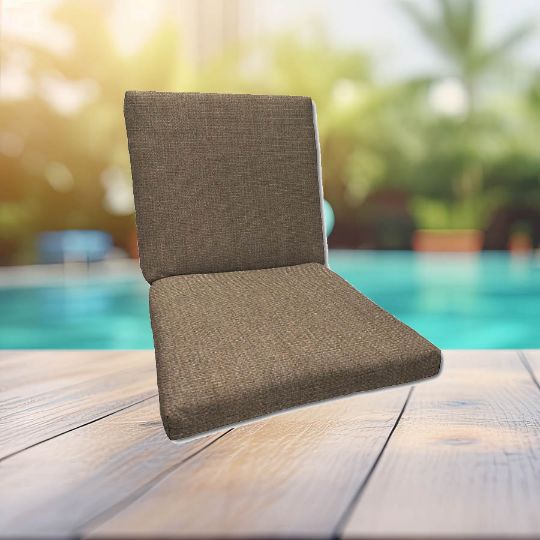 Sunbrella Canvas Taupe Universal Patio Chair Cushion With Ties