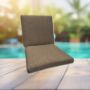 Sunbrella Canvas Taupe Universal Patio Chair Cushion With Ties