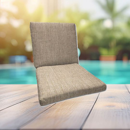 Sunbrella Cast Ash Universal Patio Chair Cushion With Ties