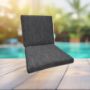 Sunbrella Cast Charcoal Universal Patio Chair Cushion With Ties