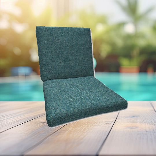 Sunbrella Cast Lagoon Universal Patio Chair Cushion With Ties