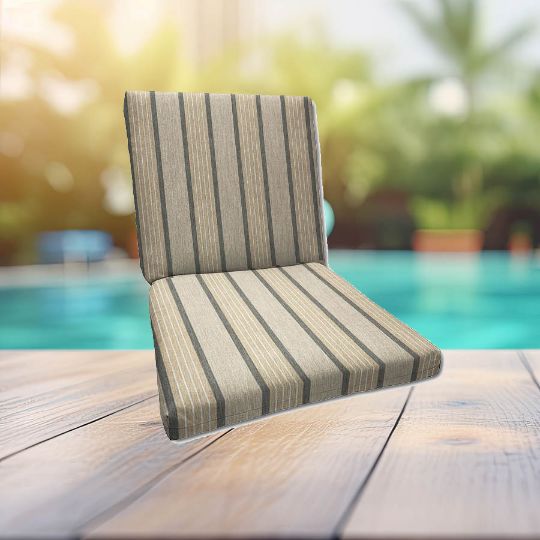 Sunbrella Cove Pebble Universal Patio Chair Cushion With Ties