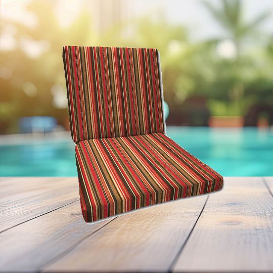 Sunbrella Dorsett Cherry Universal Patio Chair Cushion With Ties