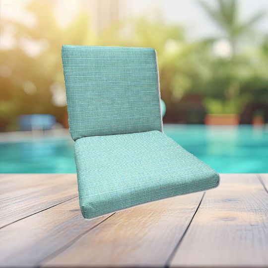 Sunbrella Dupione Celeste Universal Patio Chair Cushion With Ties