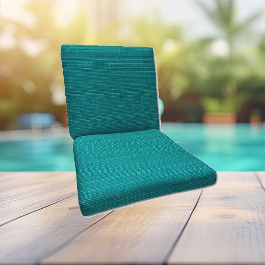 Sunbrella Dupione Deep Sea Universal Patio Chair Cushion With Ties