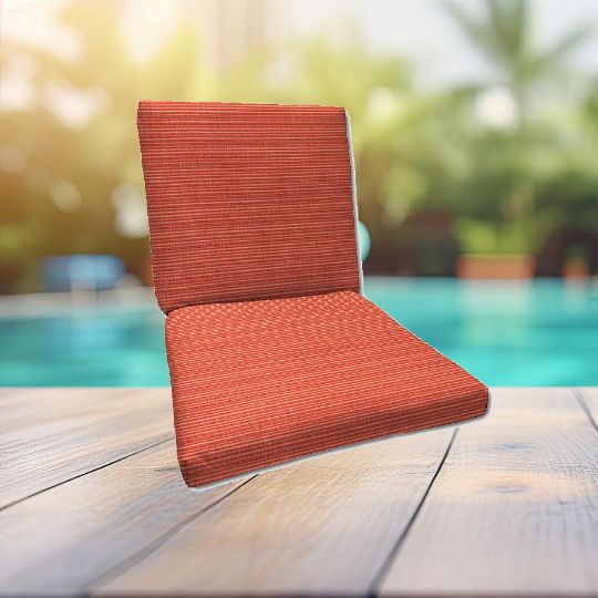 Sunbrella Dupione Papaya Universal Patio Chair Cushion With Ties