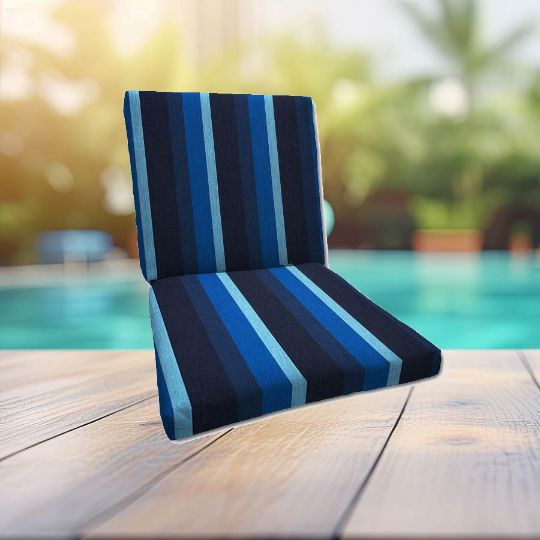Sunbrella Gateway Indigo Universal Patio Chair Cushion With Ties