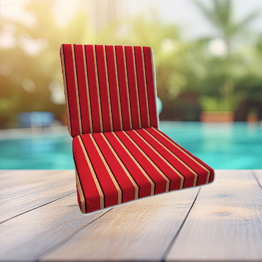 Sunbrella Harwood Crimson Universal Patio Chair Cushion With Ties