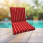 Sunbrella Harwood Crimson Universal Patio Chair Cushion With Ties