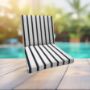 Sunbrella Lido Indigo Universal Patio Chair Cushion With Ties