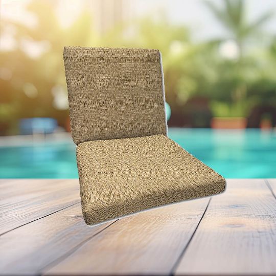 Sunbrella Linen Sesame Universal Patio Chair Cushion With Ties