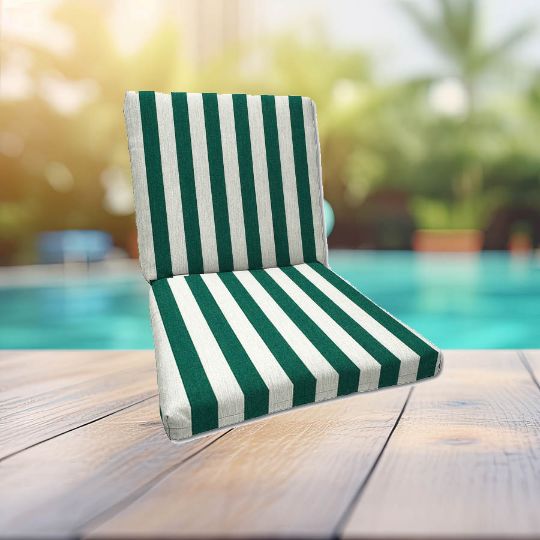 Sunbrella Mason Forrest Green Universal Patio Chair Cushion With Ties