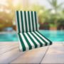 Sunbrella Mason Forrest Green Universal Patio Chair Cushion With Ties