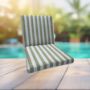 Sunbrella Sail Away Aloe Universal Patio Chair Cushion With Ties
