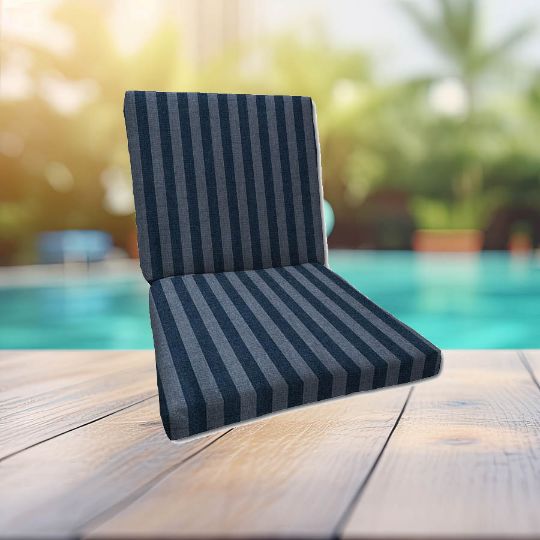 Sunbrella Sail Away Denim Universal Patio Chair Cushion With Ties